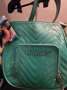 Ted Baker Teal Quilted Patent Crossbody